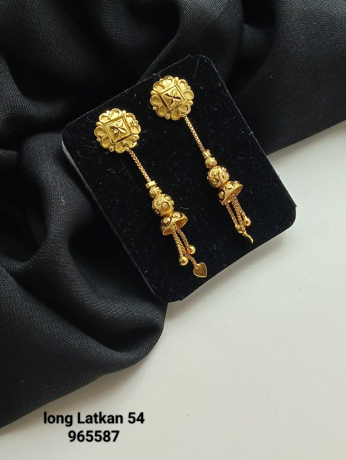 Riva Long Latkan Drop Earrings